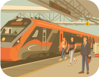 Train standing at a railway platform