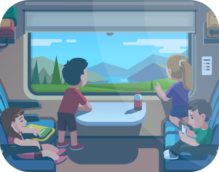 Reserve a train seat illustration